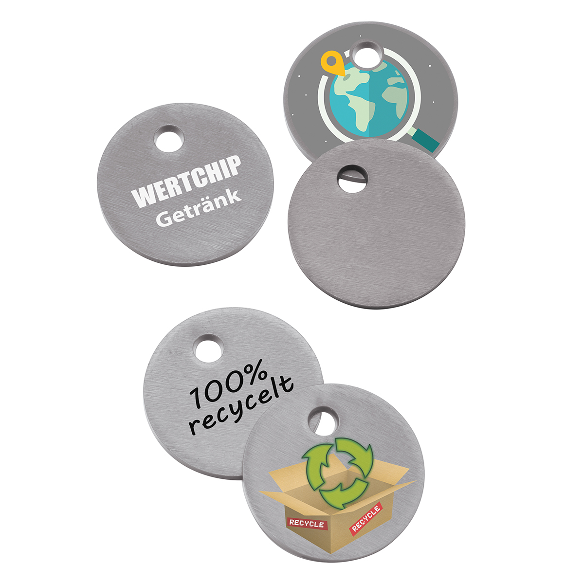1€-Chip Recycling als Werbeartikel mit Logo bedrucken