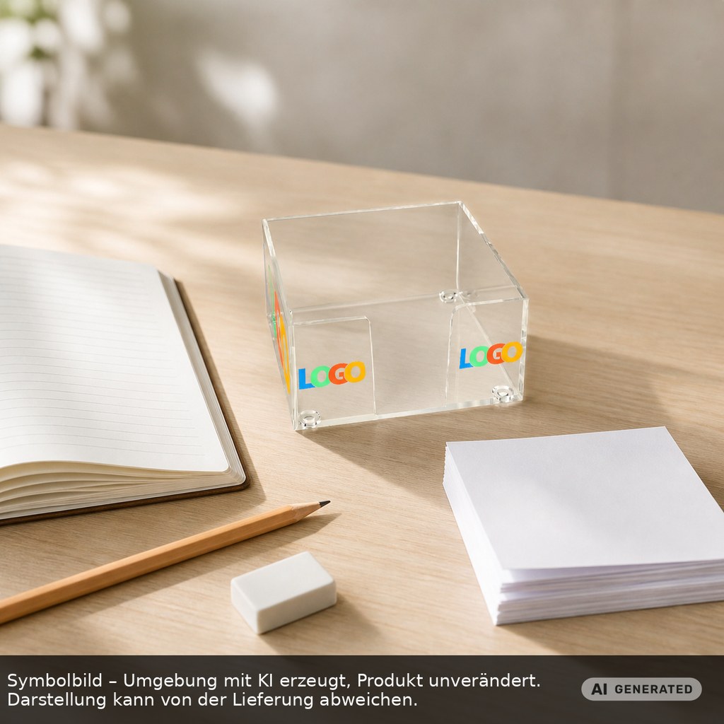 Zettelbox "Lambda" als Werbeartikel mit Logo bedrucken