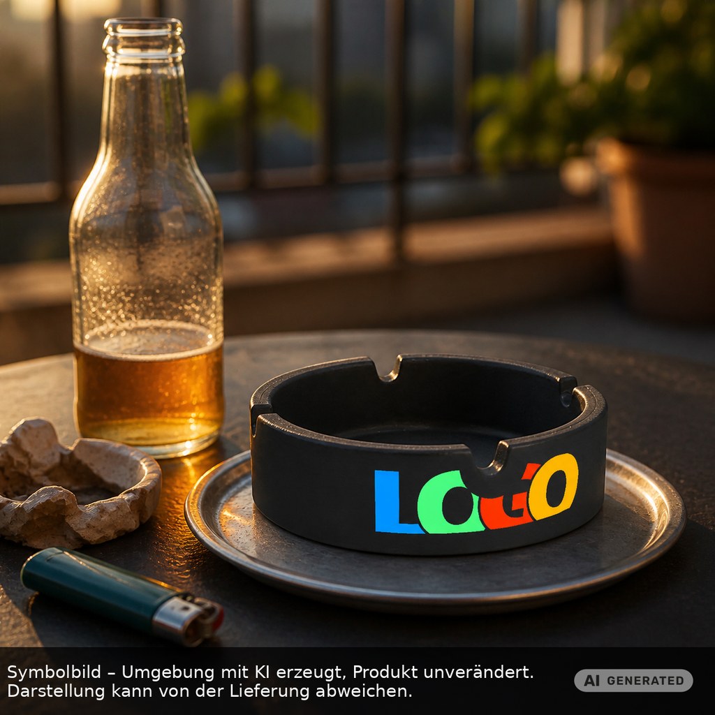 Glasaschenbecher als Werbeartikel mit Logo bedrucken