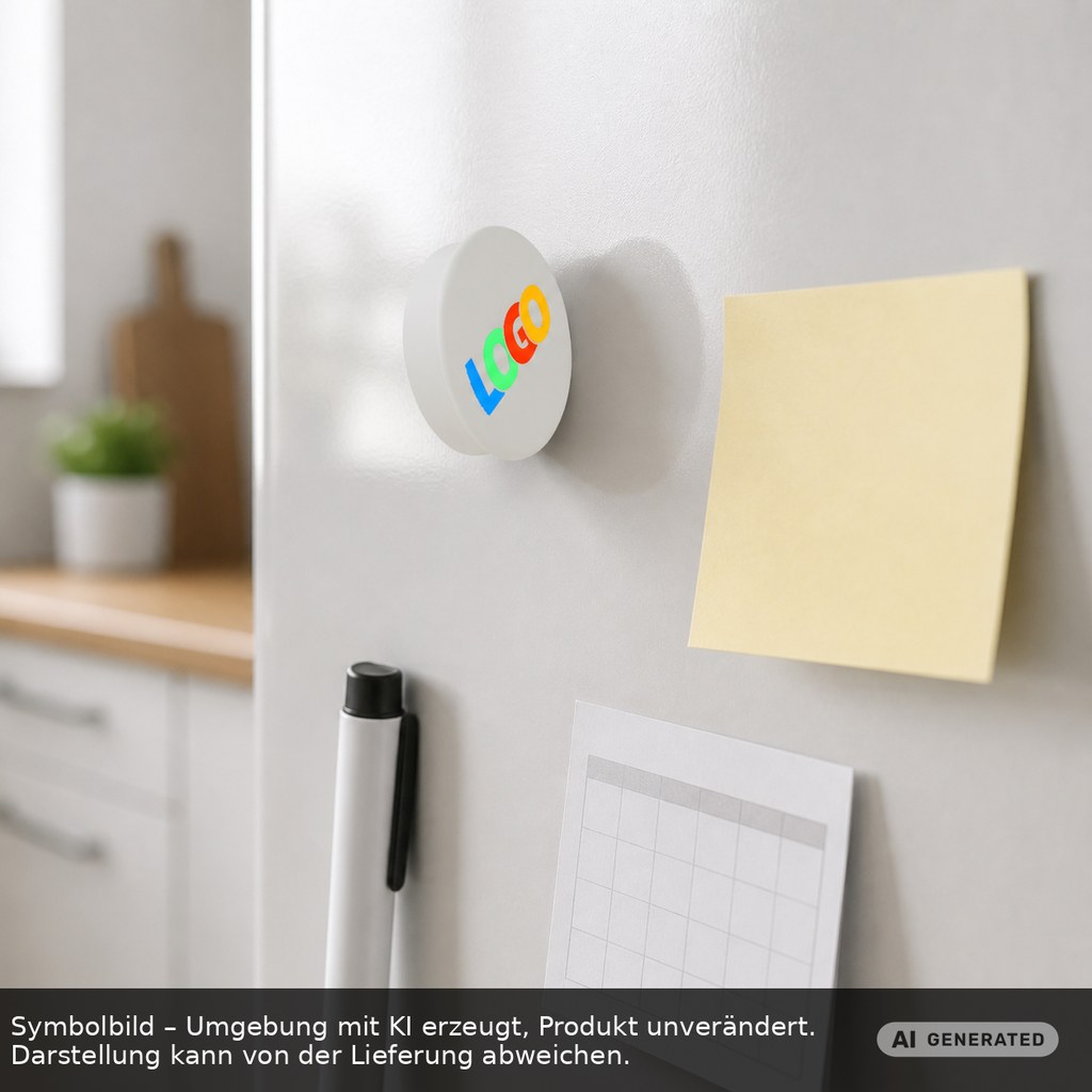 Magnet, rund als Werbeartikel mit Logo bedrucken