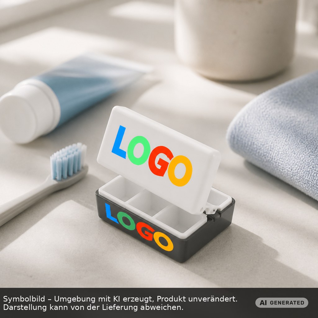 Pillendose "Beta" als Werbeartikel mit Logo bedrucken