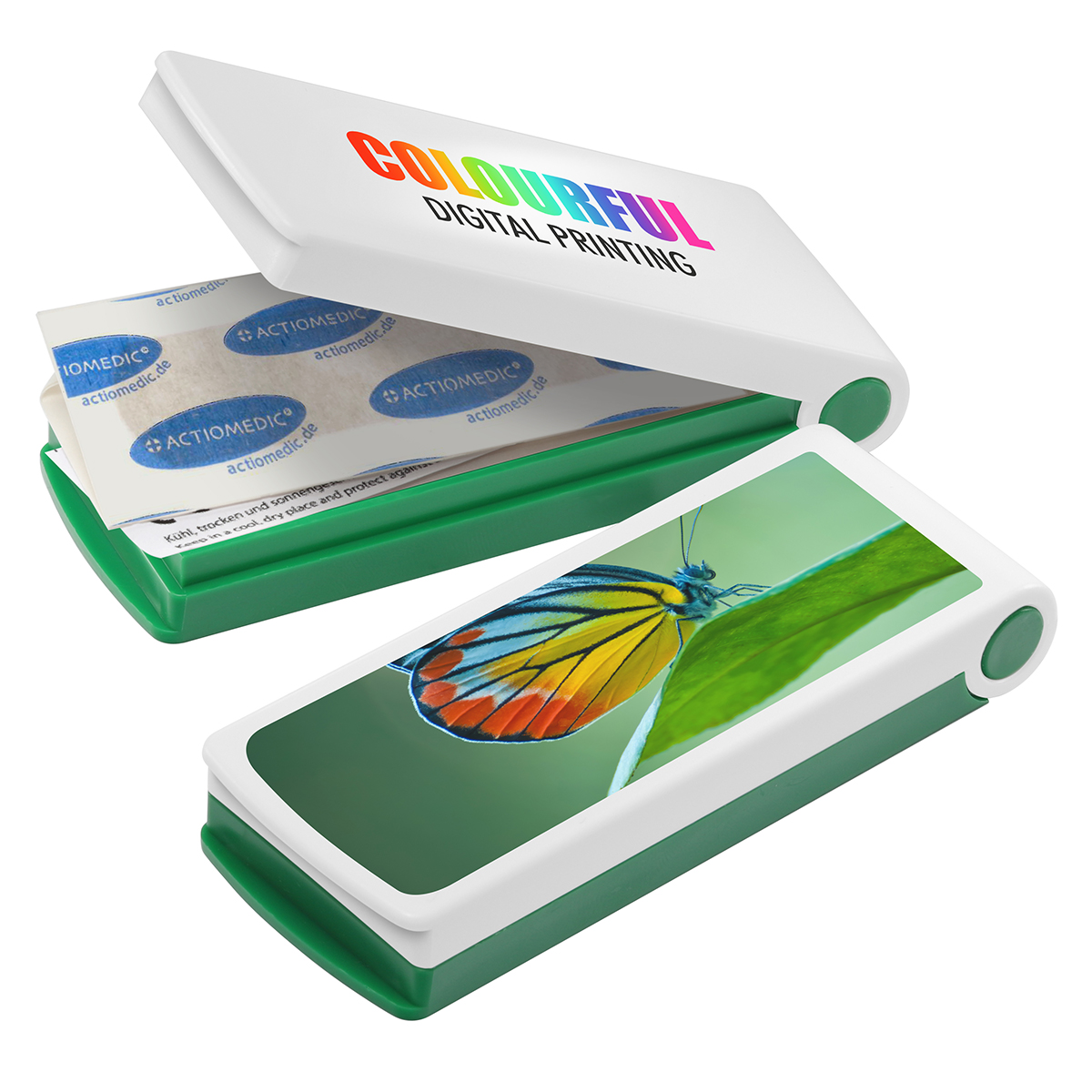 Pflasterbox als Werbeartikel mit Logo bedrucken