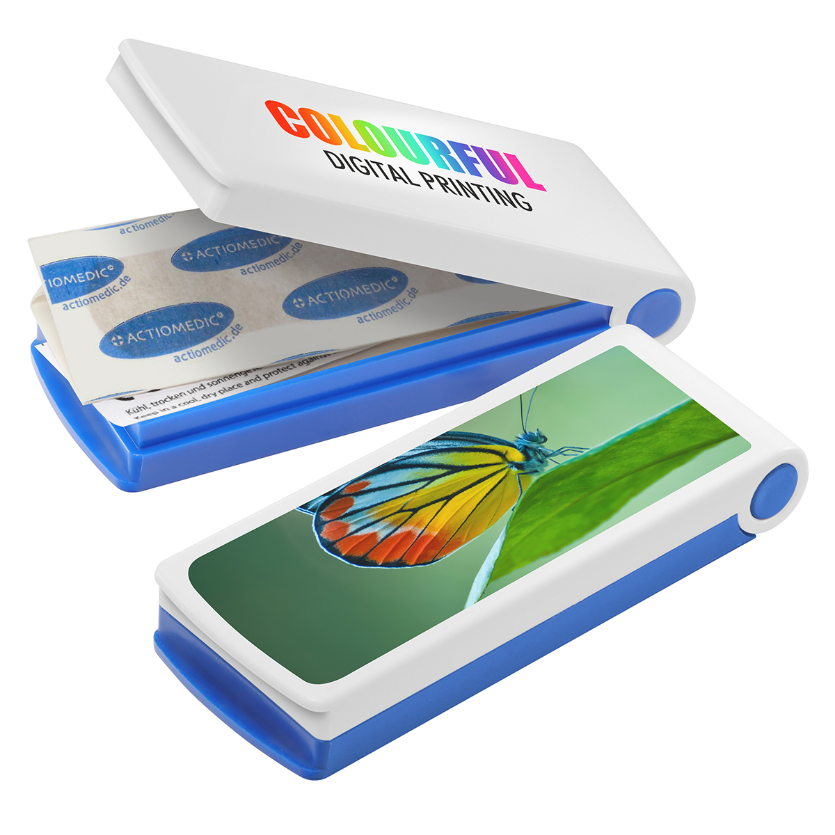Pflasterbox als Werbeartikel mit Logo bedrucken