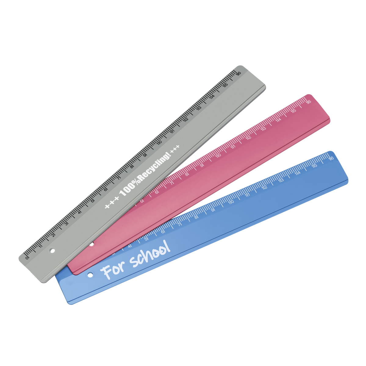 Lineal Recycling 16 cm als Werbeartikel mit Logo bedrucken
