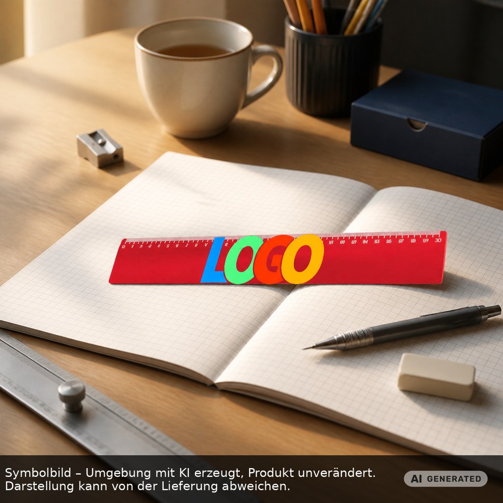 Lineal 30 cm als Werbeartikel mit Logo bedrucken