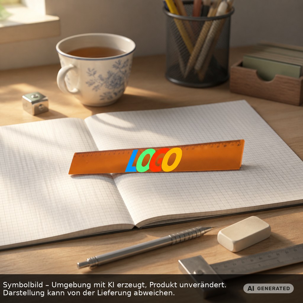 Lineal 30 cm als Werbeartikel mit Logo bedrucken