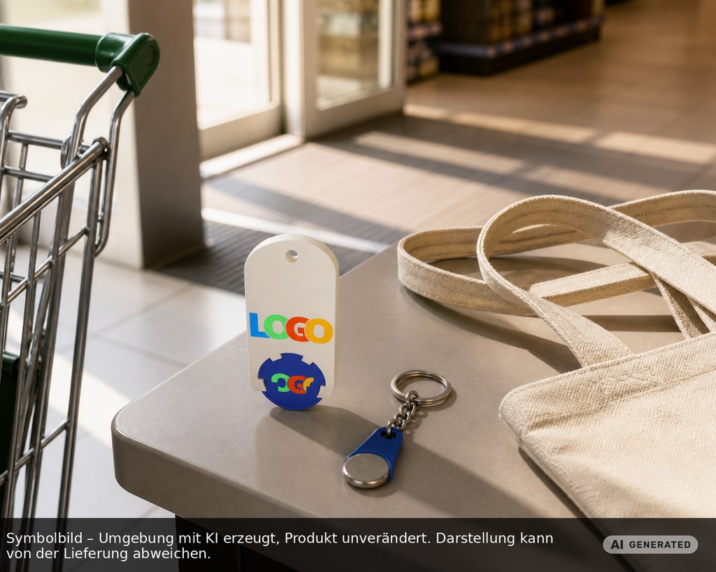 Chiphalter mit 1€-Chip "Alpha" als Werbeartikel mit Logo bedrucken