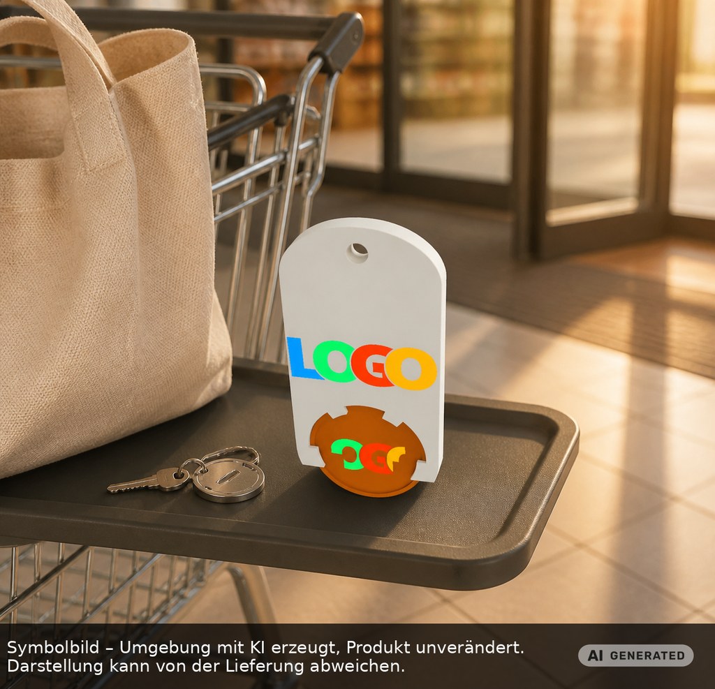 Chiphalter mit 1€-Chip "Alpha" als Werbeartikel mit Logo bedrucken