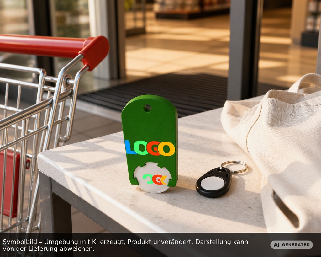 Chiphalter mit 1€-Chip "Alpha" als Werbeartikel mit Logo bedrucken