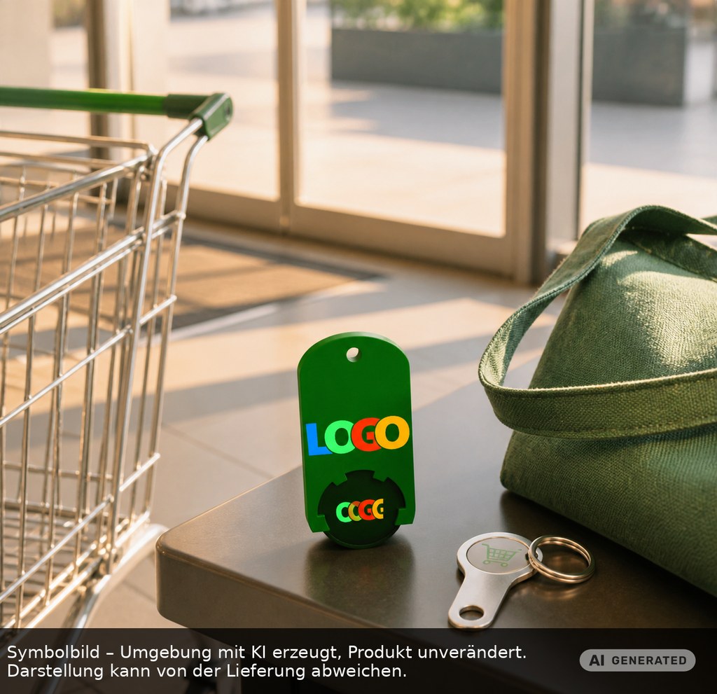 Chiphalter mit 1€-Chip "Alpha" als Werbeartikel mit Logo bedrucken