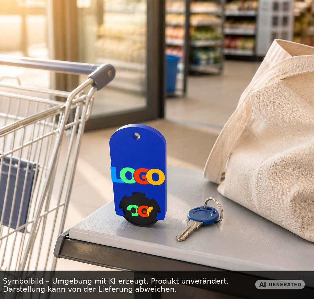 Chiphalter mit 1€-Chip "Alpha" als Werbeartikel mit Logo bedrucken