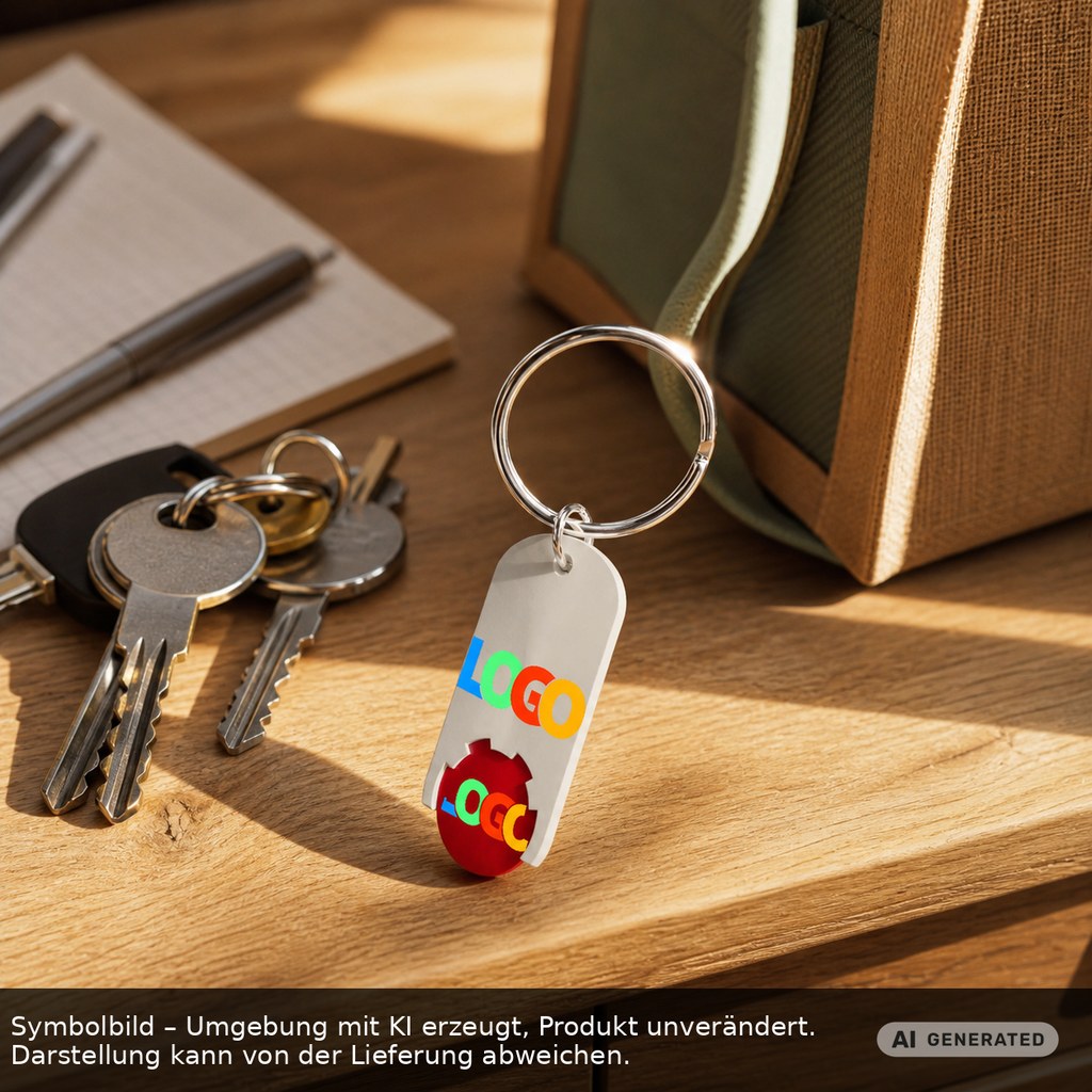 Chiphalter mit 1€-Chip "Alpha" als Werbeartikel mit Logo bedrucken