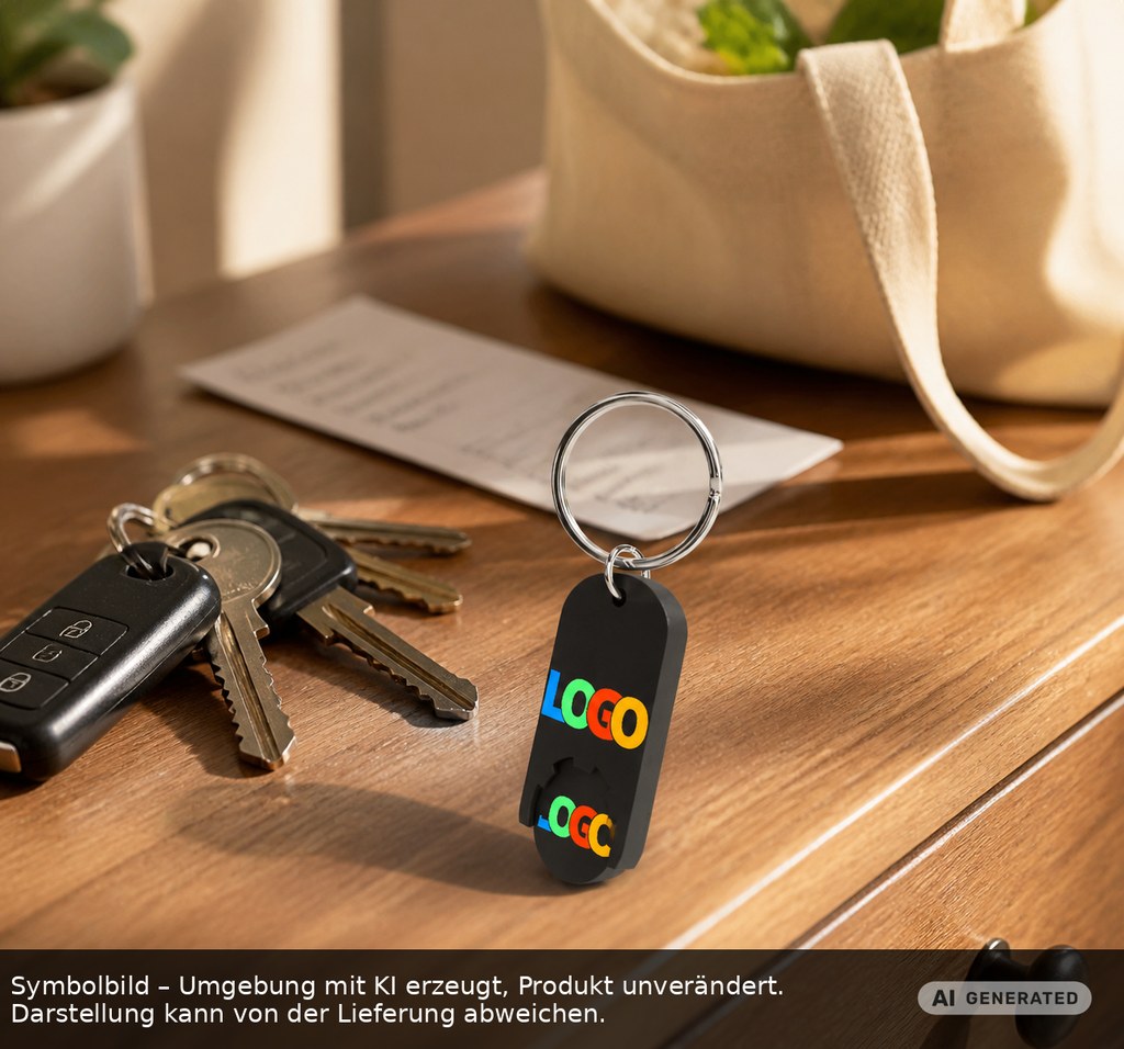 Chiphalter mit 1€-Chip "Alpha" als Werbeartikel mit Logo bedrucken