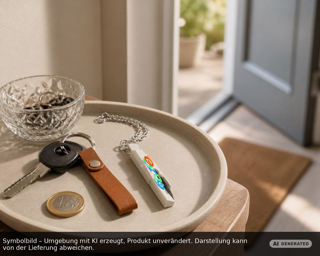 Chiphalter mit 1€-Chip "Haus" als Werbeartikel mit Logo bedrucken