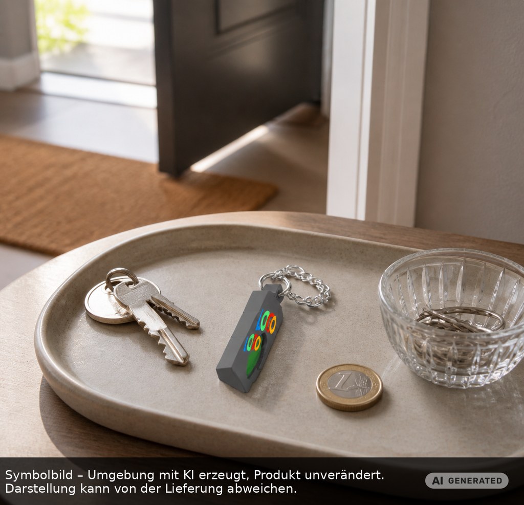 Chiphalter mit 1€-Chip "Haus" als Werbeartikel mit Logo bedrucken
