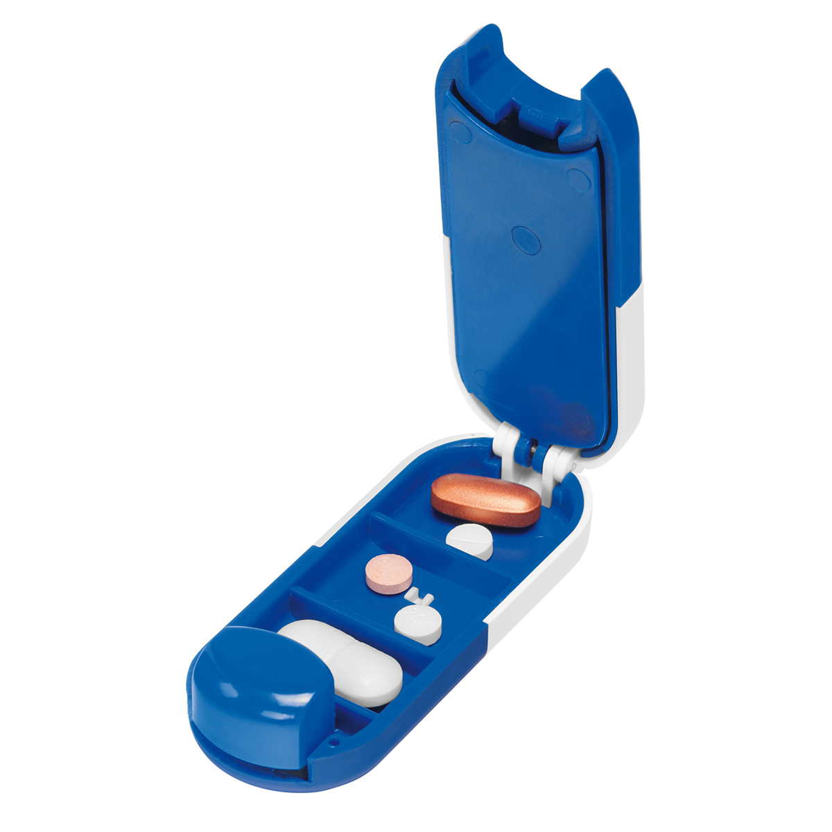 Pillendose Tablettenform als Werbeartikel mit Logo bedrucken