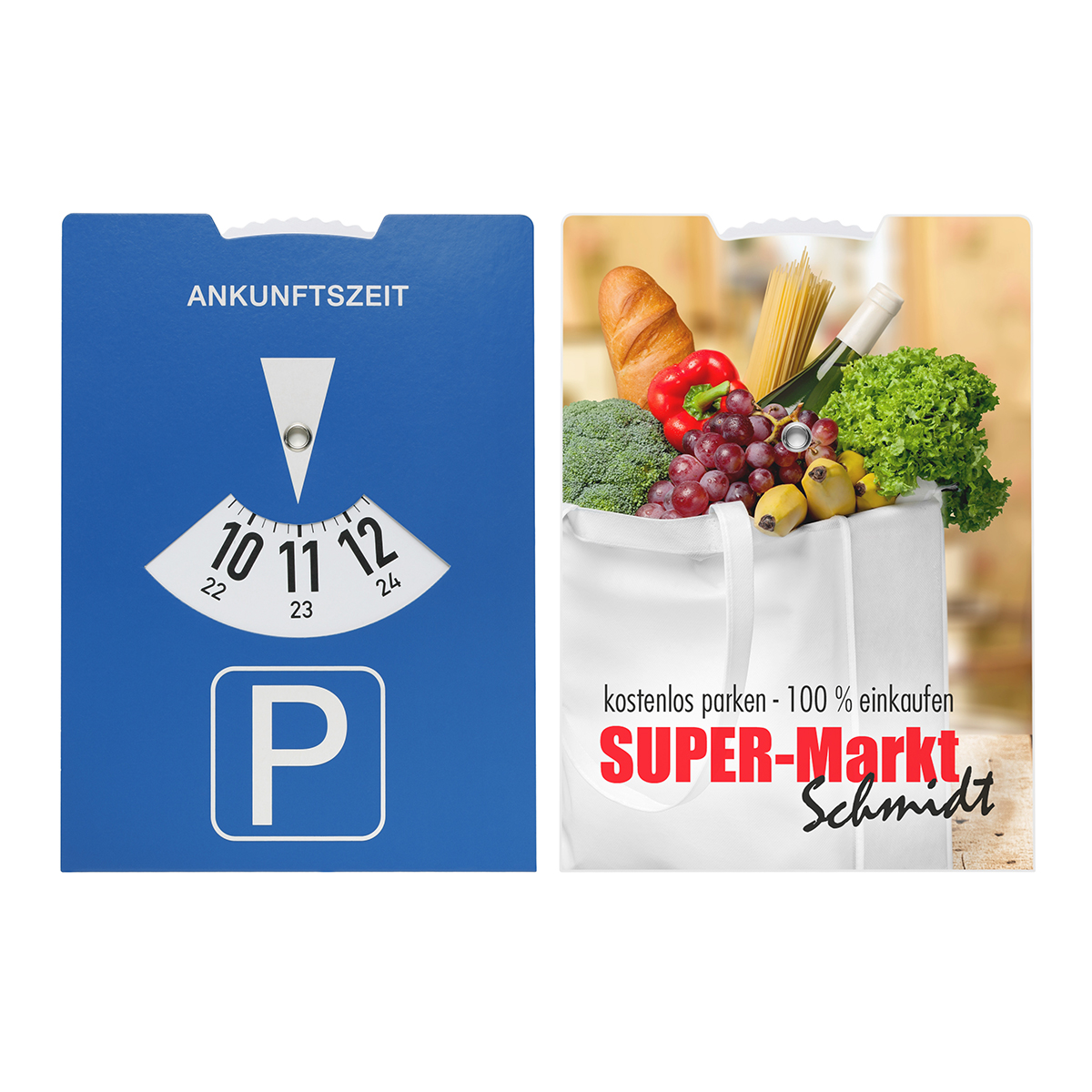 Kartonparkscheibe als Werbeartikel mit Logo bedrucken