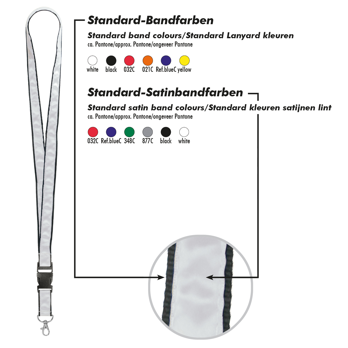 Schlüsselband/Lanyard "Satin" als Werbeartikel mit Logo bedrucken
