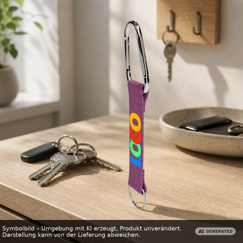 Kurz-Schlüsselband/Kurz-Lanyard "Duo" als Werbeartikel mit Logo bedrucken
