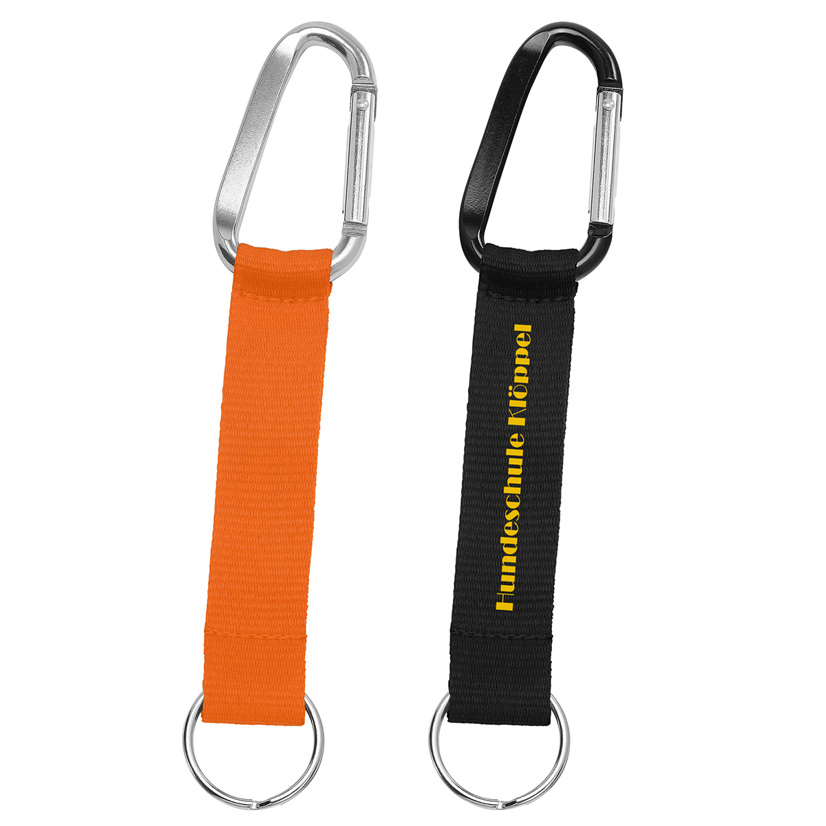 Kurz-Schlüsselband/Kurz-Lanyard "Duo" als Werbeartikel mit Logo bedrucken