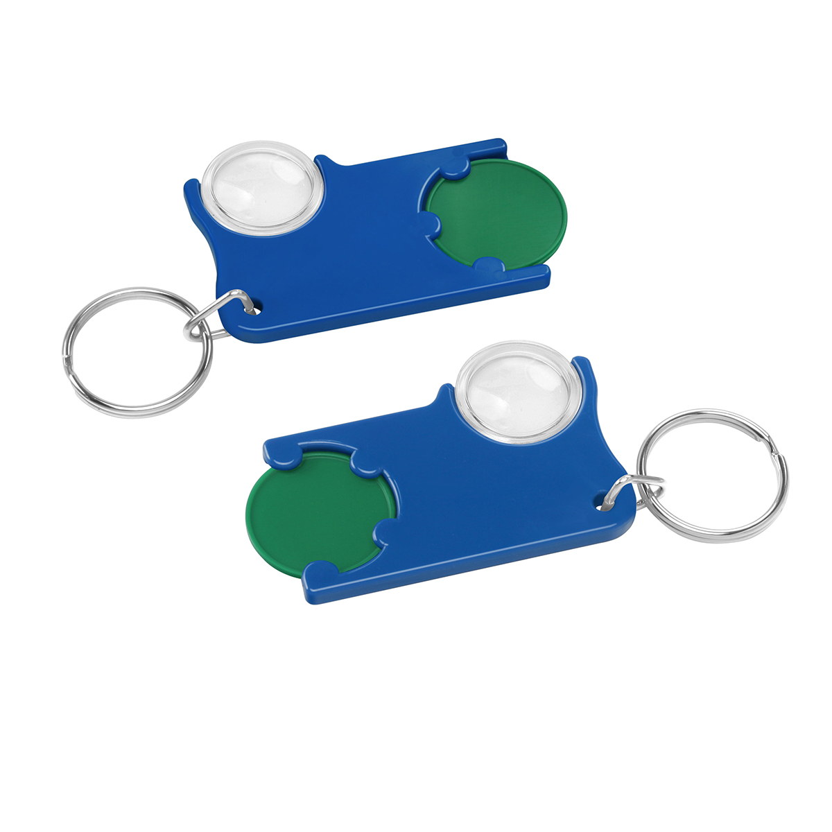 Chiphalter mit 1€-Chip und Lupe als Werbeartikel mit Logo bedrucken