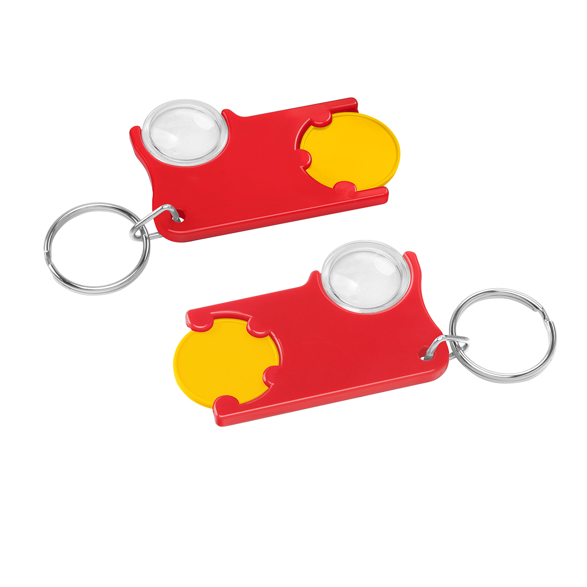Chiphalter mit 1€-Chip und Lupe als Werbeartikel mit Logo bedrucken
