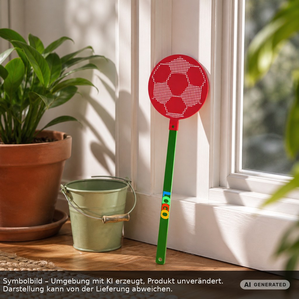 Fliegenklatsche "Fußball" als Werbeartikel mit Logo bedrucken