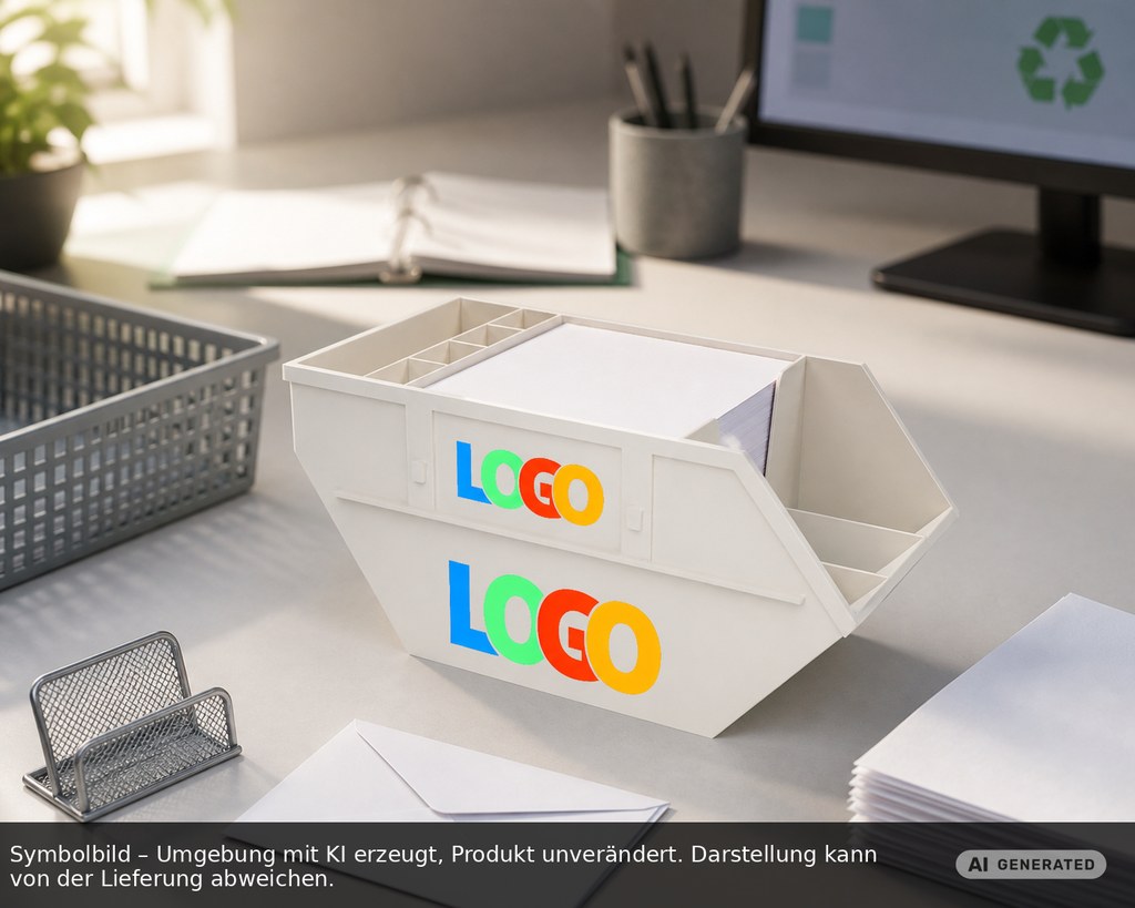 Zettelbox mit Köcher "Container" als Werbeartikel mit Logo bedrucken