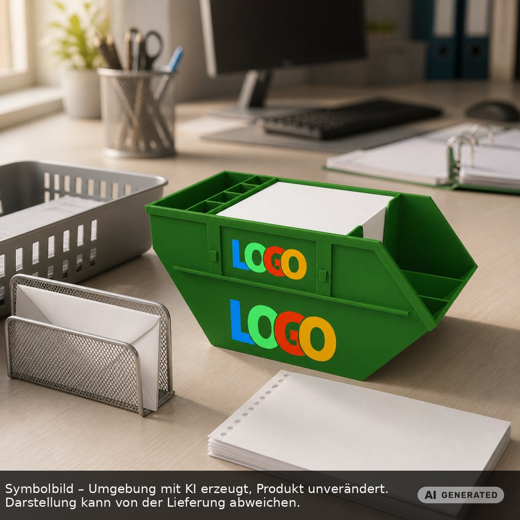 Zettelbox mit Köcher "Container" als Werbeartikel mit Logo bedrucken