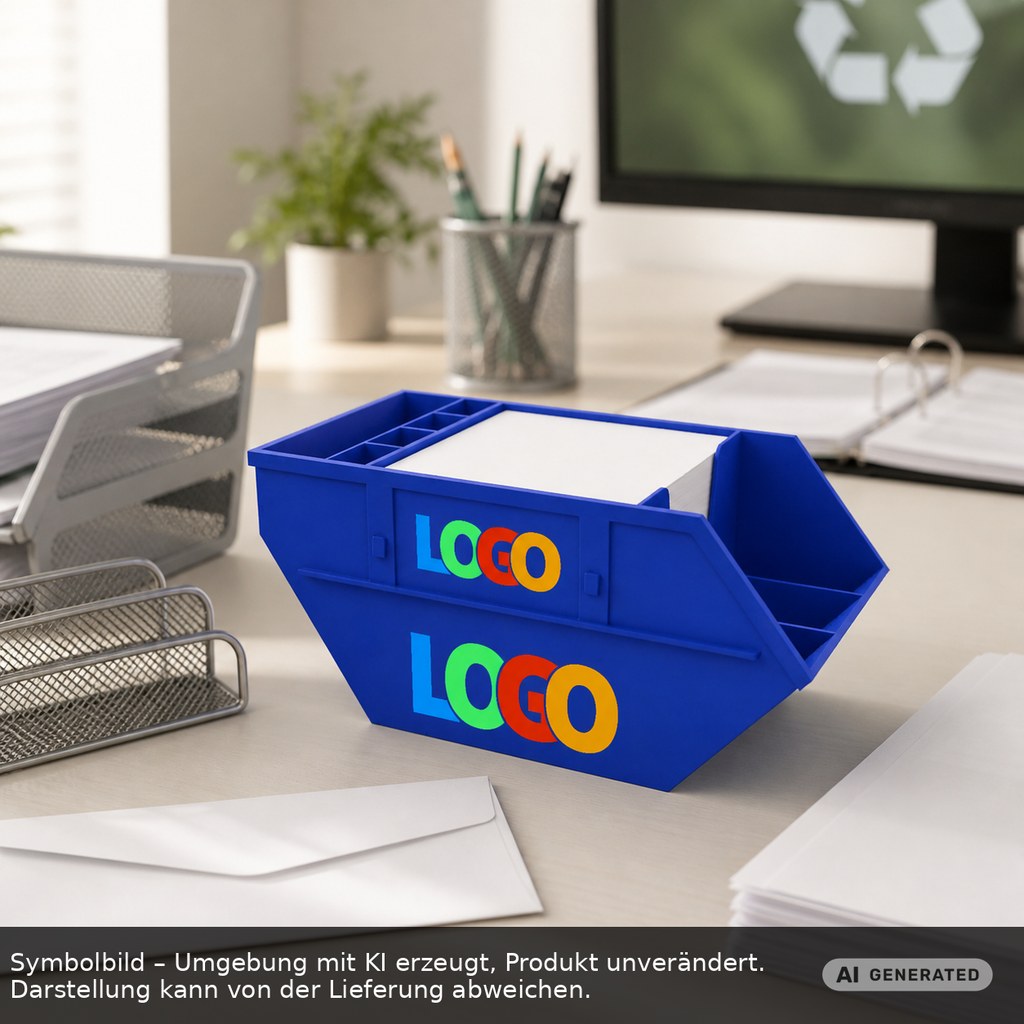 Zettelbox mit Köcher "Container" als Werbeartikel mit Logo bedrucken