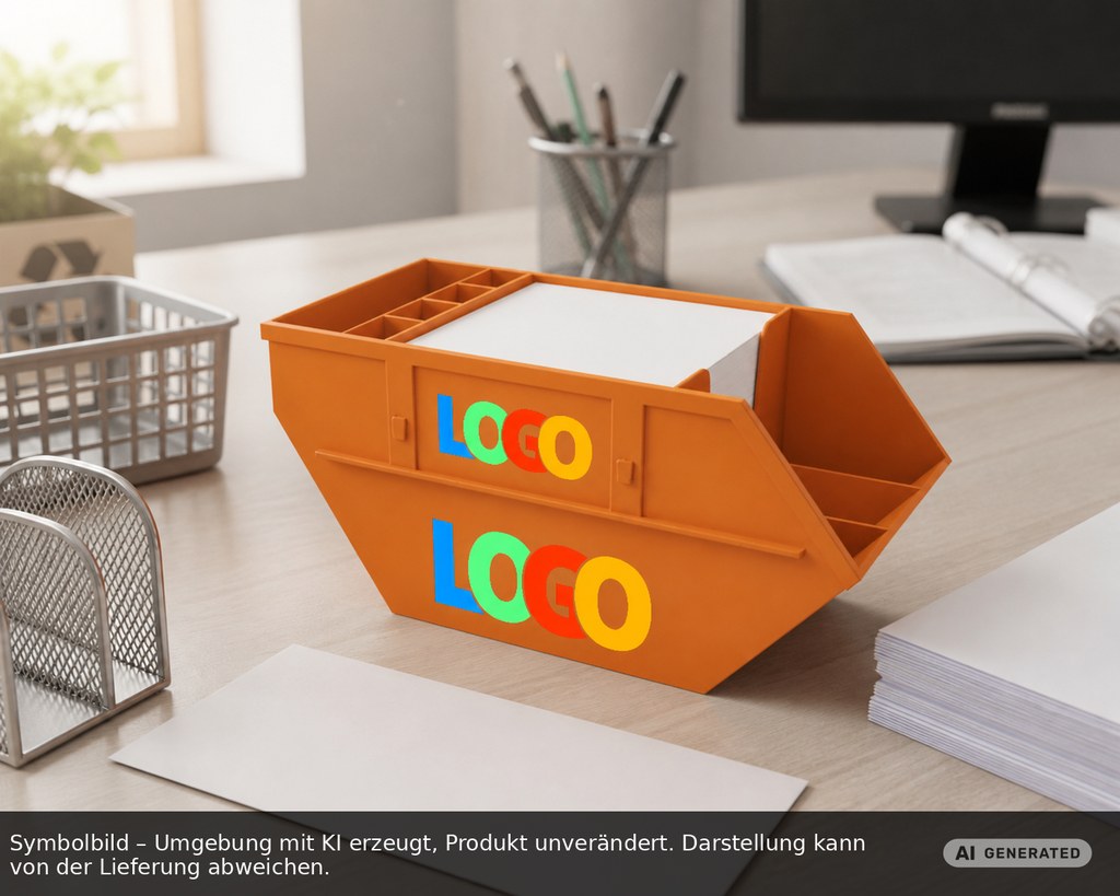 Zettelbox mit Köcher "Container" als Werbeartikel mit Logo bedrucken