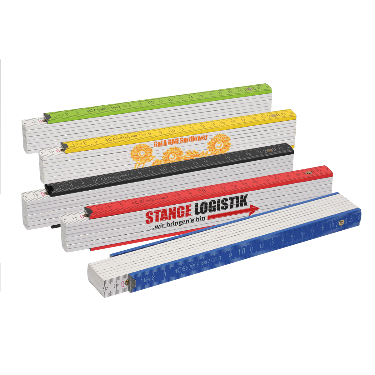 Zollstock Holz "Colour" als Werbeartikel mit Logo bedrucken