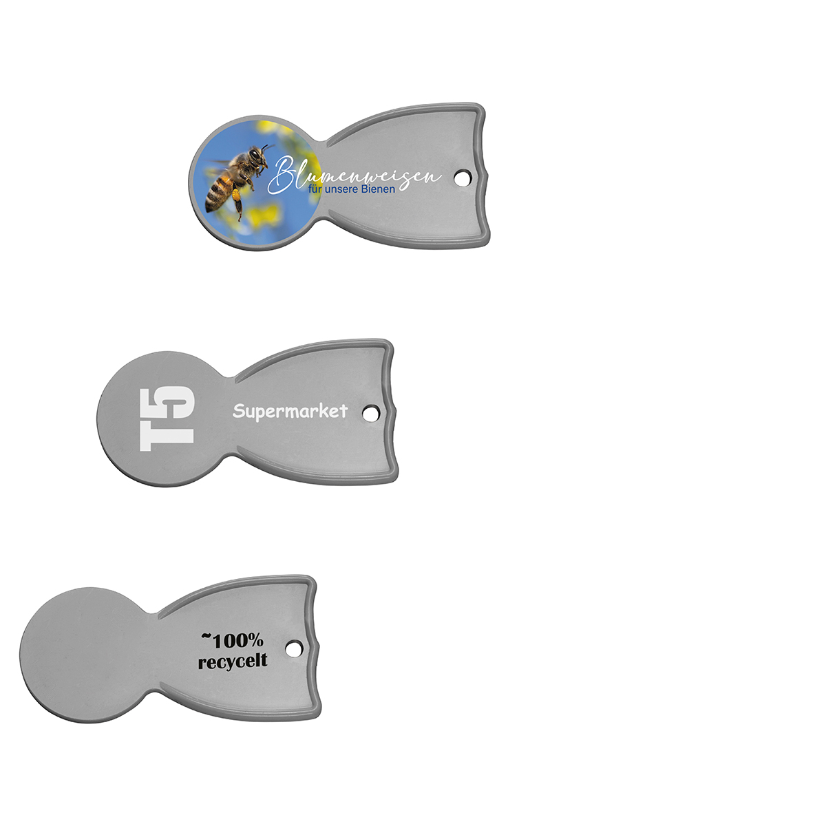 Einkaufswagenlöser Recycling als Werbeartikel mit Logo bedrucken