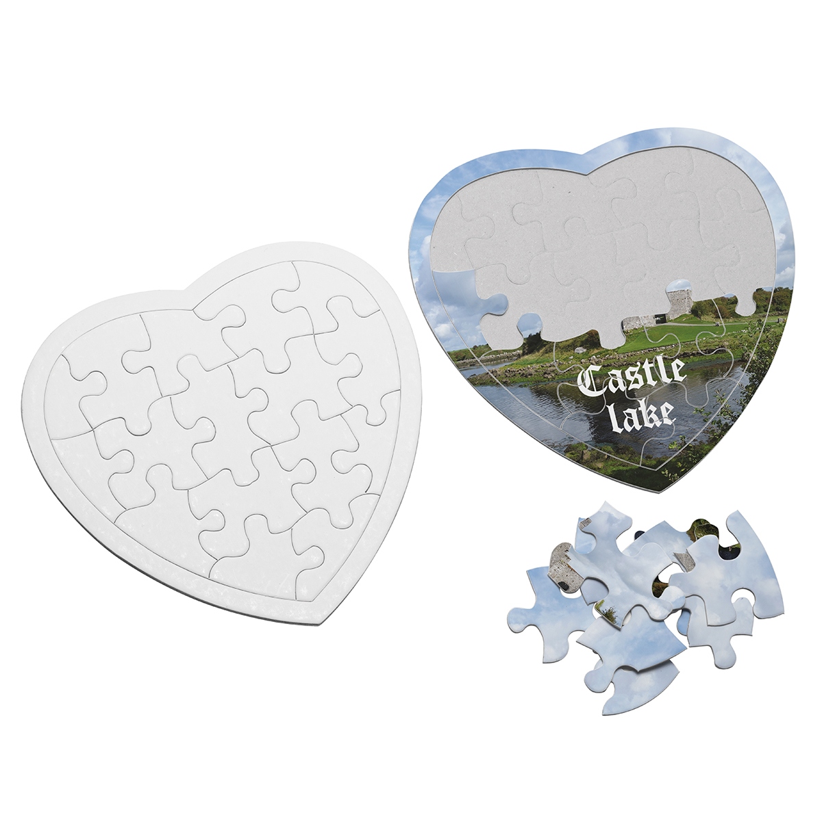 Puzzle "Herz" als Werbeartikel mit Logo bedrucken