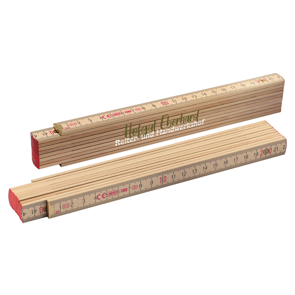 Zollstock Holz als Werbeartikel mit Logo bedrucken